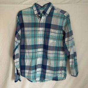 J.Crew lightweight shirt in blue and green